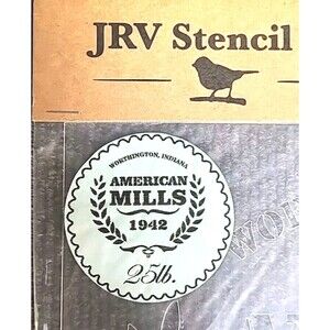 NEW JRV 15mil Reusable "American Mills" Grain Sack Stencil 13x11.5